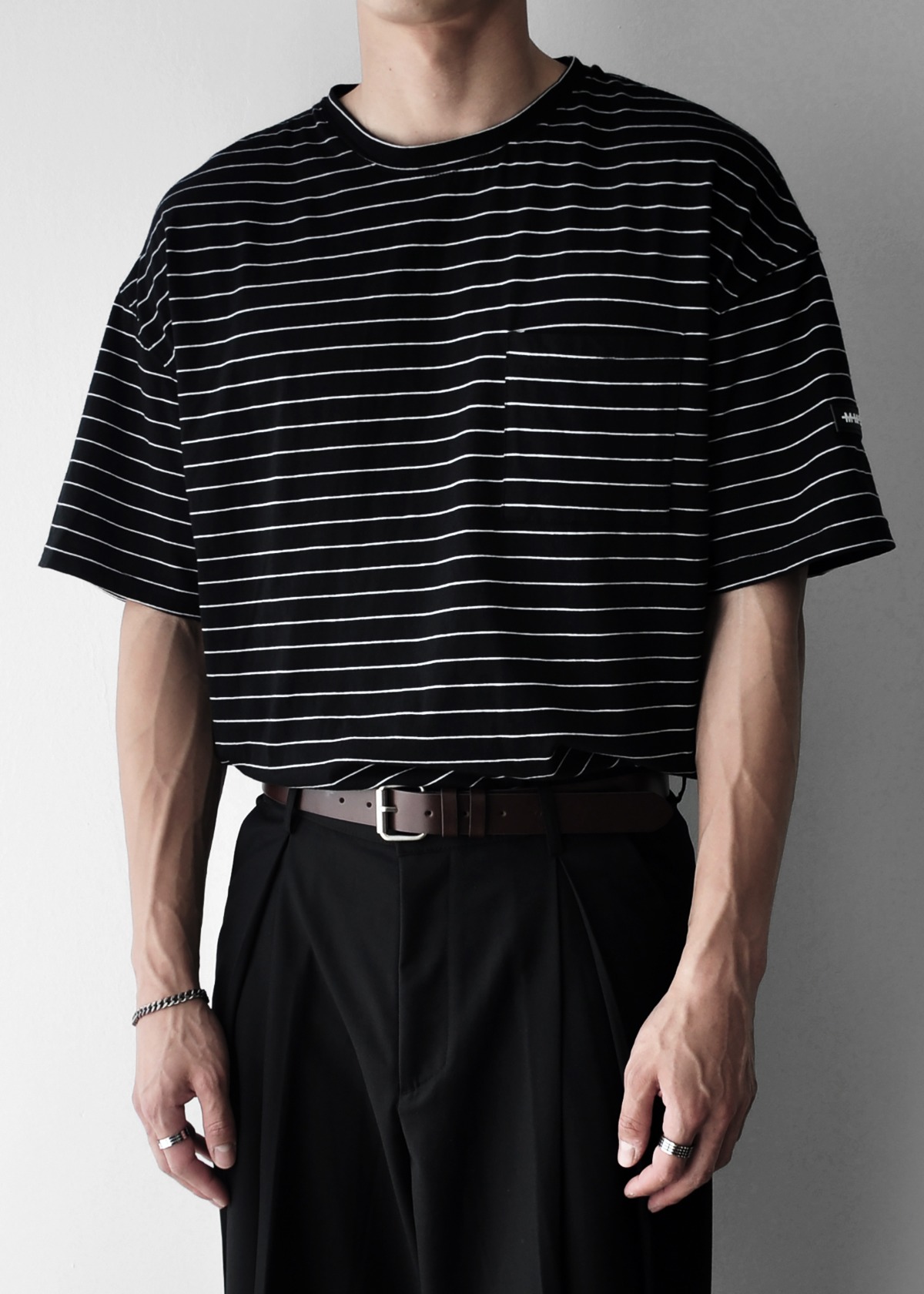 SDDL SIGNATURE PATCH DT STRIPE HALF SLEEVE T #2(2차 재입고)