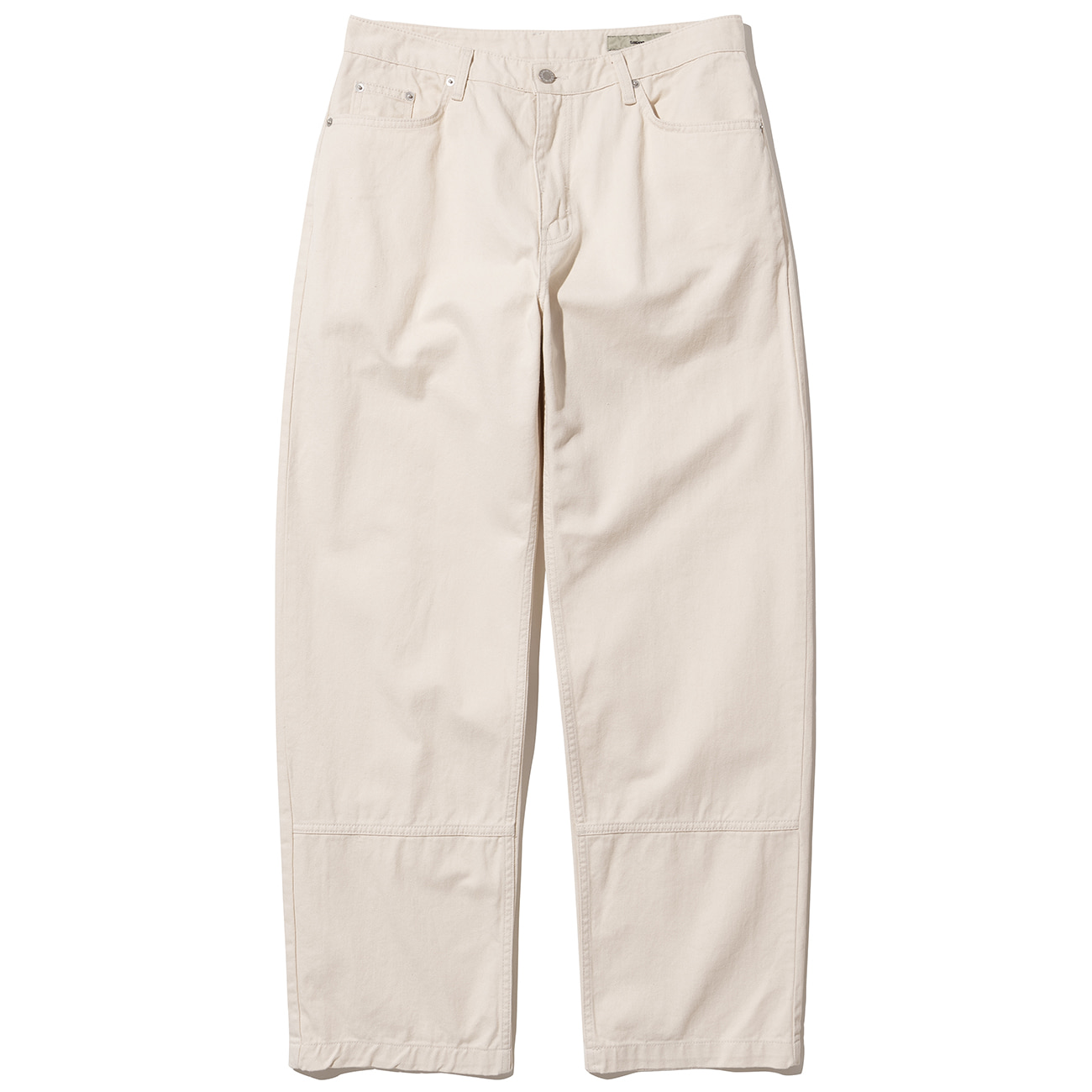 FRONT CUTTING LINE RELAXED CREAM JEANS(6th restock)